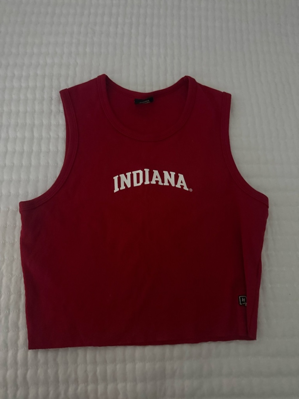 Indiana Women's Red Sleeveless Crop Tank Top